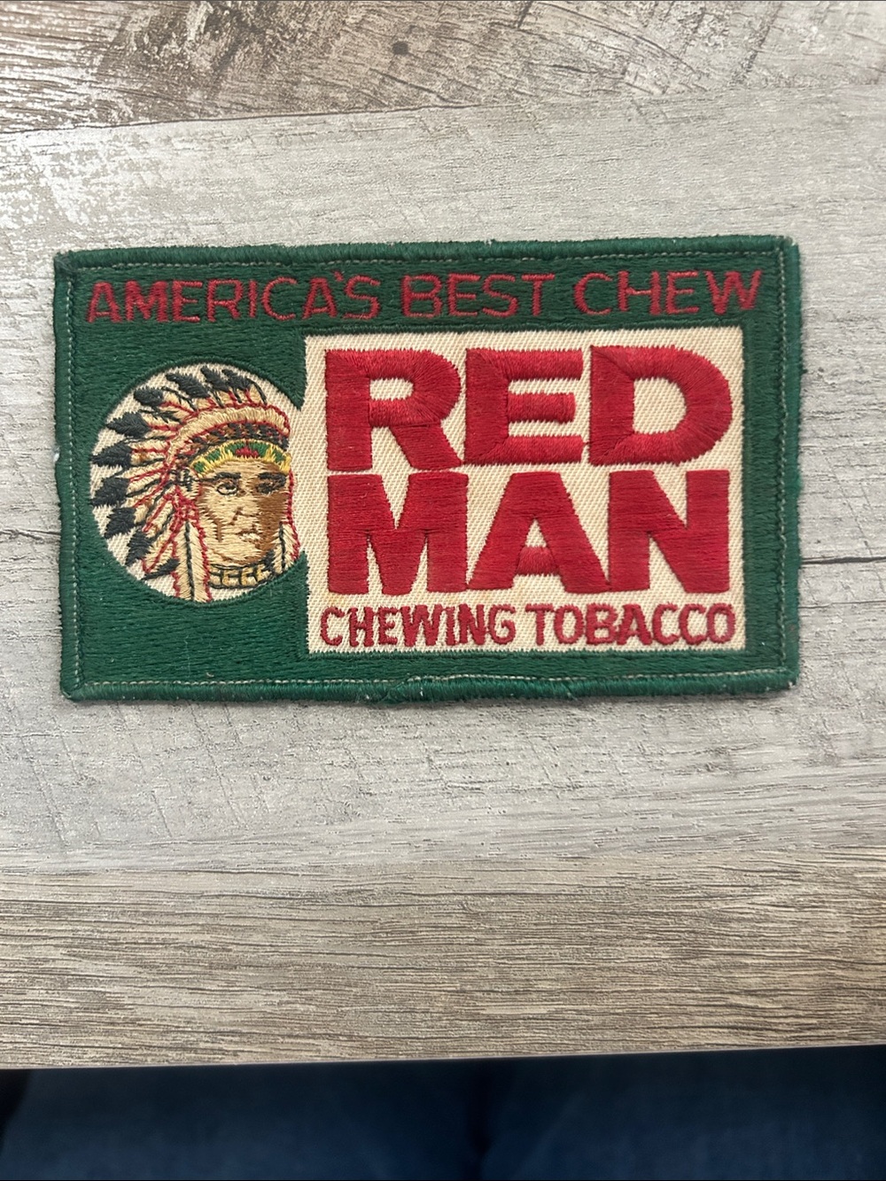 Embroidered Patch - Green and Red Chewing Tobacco Logo